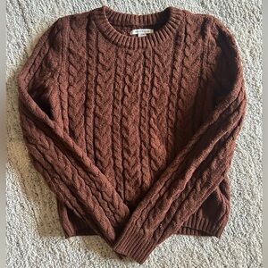Brown Cable Knit Sweater